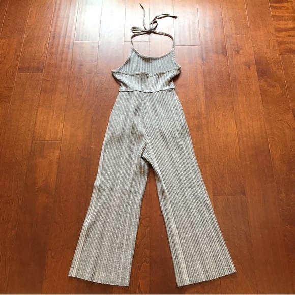 Urban Outfitters Holly Ribbed Halter Jumpsuit, Gray, Size XS - Picture 3 of 16